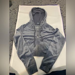 Blue velvet zip up